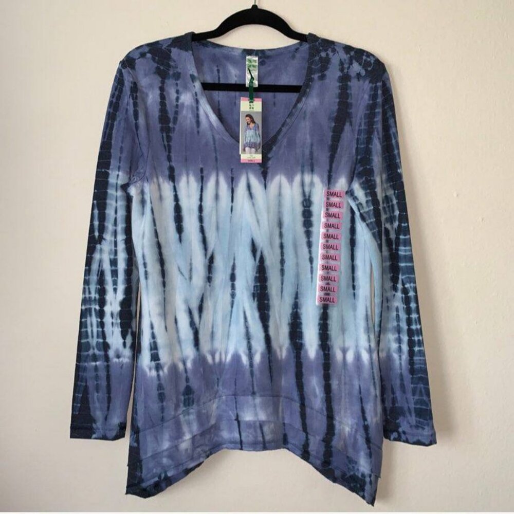 Green Tea Tie Dye Top Blue Women's